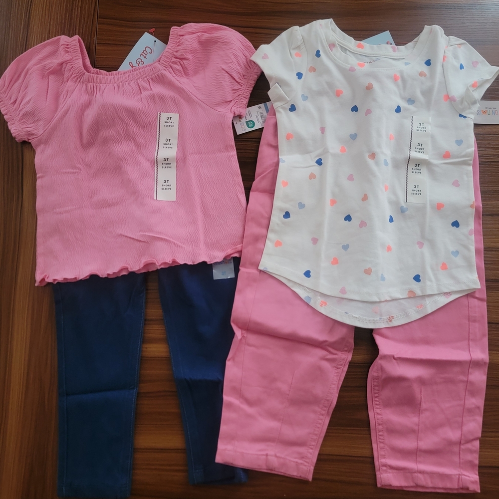 Pink and Navy Toddler Outfit Set